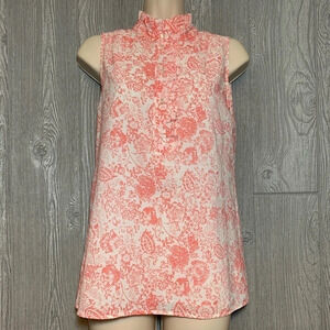 J. Crew Coral & White Floral Popover 2